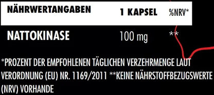 Big Zone Nattokinase – Nährwertangaben: Hochwertiger Nattokinase-Extrakt zur Unterstützung der Herz-Kreislauf-Gesundheit. Fördert eine gesunde Blutzirkulation und trägt zur Regulierung der Blutgerinnung bei. Ideal für alle, die Wert auf ihr Wohlbefinden legen. 